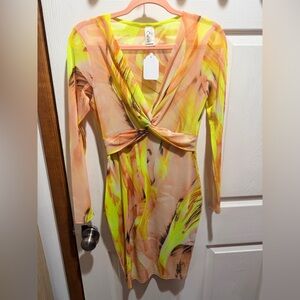 Vibrant Multicolor Long Sleeve Dress